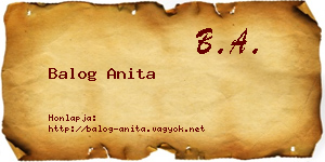 Balog Anita névjegykártya
